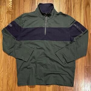 Nautica 1/4 Zip Cut & Sew Colorblock Sweater W/ Zipper Sleeve Pocket Men’s L